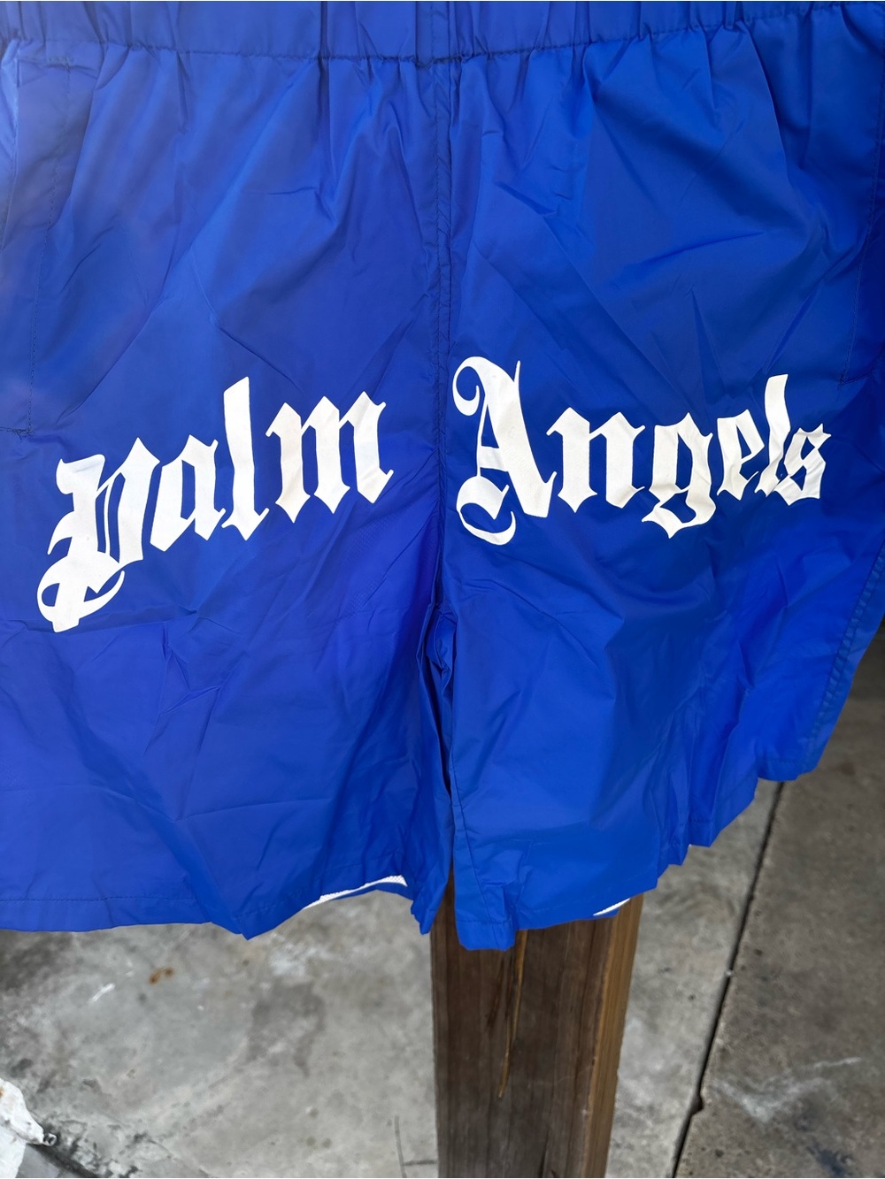 Palm Angels Royal Blue Swim Shorts with White Logo